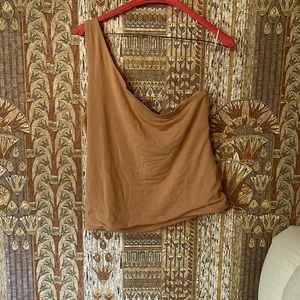 NWT J. Crew One-Shoulder Top/ Camel